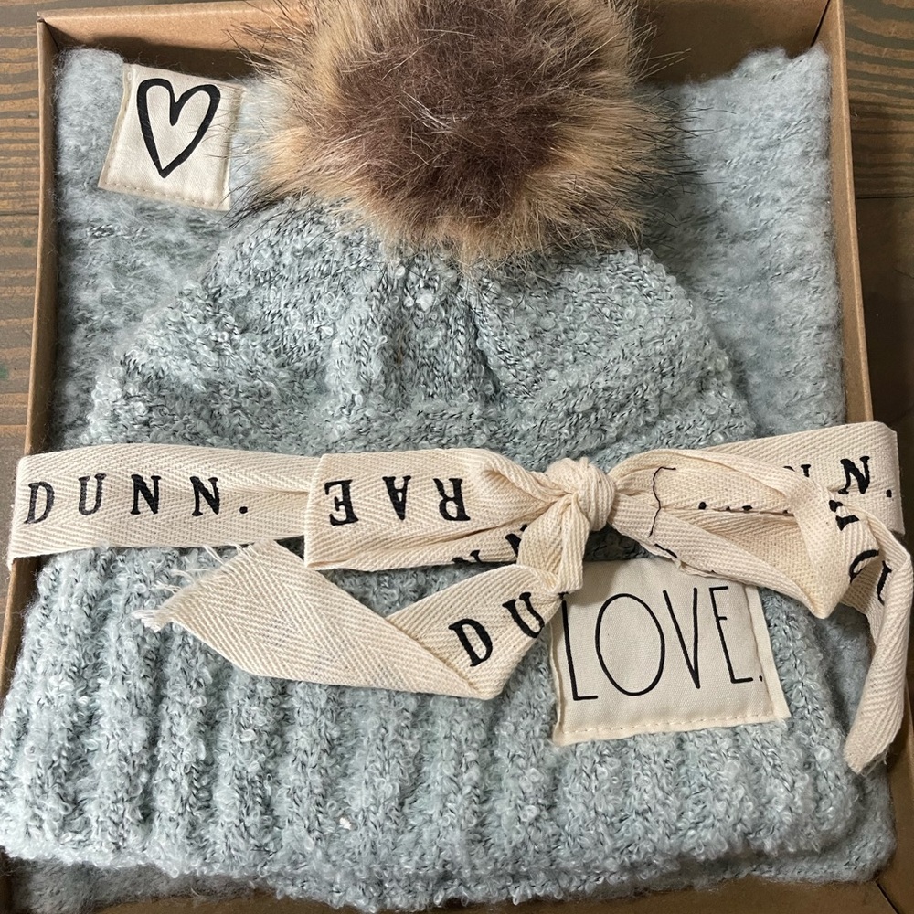 Rae Dunn hat and scarf